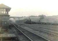 Fowler 2-6-4T 42421 about to pass Arkleston box on 8 May 1953 with a down Gourock train. 