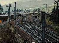 View looking north of the former Abington station towards the passing loops.<br><br>[Ewan Crawford //]