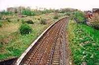 Looking east at the former Duddingston station, towards the former Duddingston Junction.<br><br>[Ewan Crawford //]