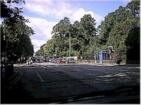 Looking west down Great Western Road. The station building were located on the right by the trees.<br><br>[Ewan Crawford //]