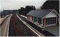 Looking south at Huntly stations new station building.<br><br>[Ewan Crawford //]