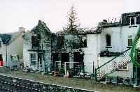 Achnasheen station hotel viewed after the fire, view looks north.<br><br>[Ewan Crawford //]