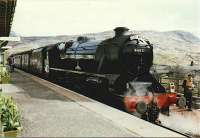 Looking north at steam engine 44871 being taken north at Crianlarich station.<br><br>[Ewan Crawford //]