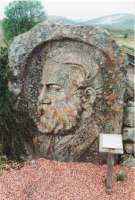 At Rannoch the navvies carved this image of Mr.Renton who invested some of his personal fortune to enable the West Highland to be completed.<br><br>[John Gray //]