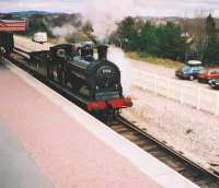 Ex-Caledonian Railway 0-6-0 no 57566 (CR no 828) runs round its train at Aviemore.<br><br>[John Gray //]
