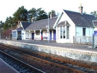 Carrbridge Station Building.The extended large windowed bay on the left was the signal cabin.<br><br>[John Gray //]