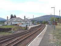 Dalwhinnie Station.This station is unstaffed and the building is used by First Engineering as a depot.All the houses built by the Highland Railway are now privately owned including the one on the left in the photograph.<br><br>[John Gray //]