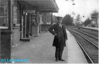 John Chalmers, stationmaster of Duror, circa 1923.<br><br>[Les Hewitt Collection //1923]