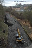 View looking north towards Maryhill at Dawsholm during vegetation clearance.<br><br>[Ewan Crawford 15/04/2004]