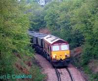 Empties from Longannet running east out of Torryburn.<br><br>[Ewan Crawford //]
