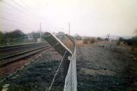 To the west of the former Elderlie station the former trackbed of the Kilmacolm line can be seen branching off northwards to the right.<br><br>[Ewan Crawford //1987]