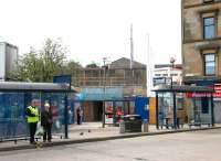 Entrance to Partick station from the bus interchange during extensive refurbishment work in August 2006.  <br><br>[John Furnevel 27/08/2006]