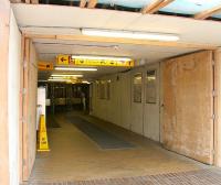 Temporary entrance and ticket hall at Partick station during work being carried out in August 2006.<br><br>[John Furnevel 27/08/2006]