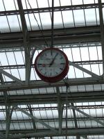 The Time approaching 1305hrs on a platform clock at Glasgow Central. This picture was taken on the day of the July 7th Bombings.<br><br>[Colin Harkins 07/07/2005]