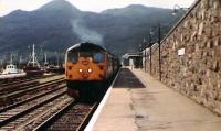 26.026 leaves for Inverness. The dark Cuillins are the magnificent backdrop.<br><br>[Brian Forbes 14/08/1983]