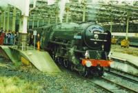 Blue Peter gets ready to depart from Waverley with train for Springburn.<br><br>[John Robin 10/10/1993]