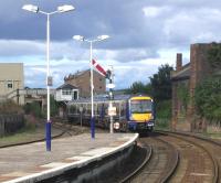 A ScotRail service leaves Arbroath in August 2006 heading for Aberdeen.<br><br>[John Furnevel 09/08/2006]