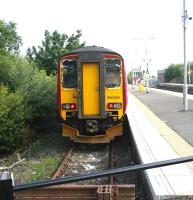 A terminated service from Glasgow Central stands in the bay platform at Barrhead in August 2006.<br><br>[John Furnevel 17/08/2006]