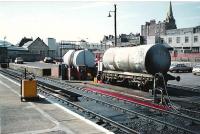 From left, Platform 1, Fuel Bay and fuel tanks. All Gone . Yes its a carpark now.<br><br>[Brian Forbes //1989]