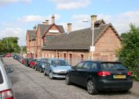 The impressive station building at Uddingston, looking north west in August 2006. The 'station buffet' was a pleasant (and welcome) surprise.  <br><br>[John Furnevel 11/08/2006]