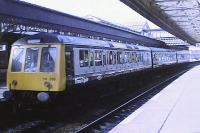 A seldom photographed class 116 DMU at Stirling in 1980, with the first Greater Glasgow/Trans-Clyde double G logo.<br><br>[Brian Forbes //1980]