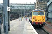 Class 87 hauled train ready to leave Glasgow Central in 1989.<br><br>[John McIntyre /08/1989]