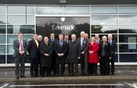 VIPs gathered at Gourock on 1 August 2012 for the official opening of the new station [see news item].<br><br>[ScotRail 01/08/2012]