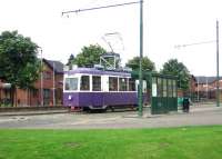 Restored ex-Graz Tramways 225 of 1949 in use on the internal passenger service within the grounds of Summerlee Heritage  Museum, Coatbridge in August 2006, alongside the main entrance. <br><br>[John Furnevel 29/08/2006]