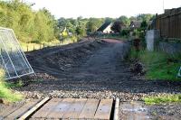 Trackbed preparation on the Stirling - Alloa - Kincardine line looking north on 8 October 2006 from Kincardine station level crossing.<br><br>[John Furnevel 08/10/2006]