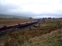 Coal train running south at Ais Gill Summit.<br><br>[Beth Crawford //2005]
