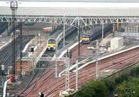 Stabling reinstated at the east end on 15 October, with the newly extended bay (platform 3 under the renumbering) occupied alongside the North Berwick platform (which will be no.4).<br><br>[John Furnevel 15/10/2006]