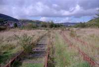 Dereliction at Llynfi, looking north. The disused track continued to Nantyffyllon where a reversal took trains to Maesteg Central Washery.<br><br>[Ewan Crawford //]