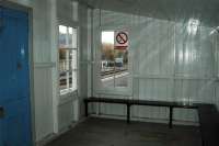 Inside the northbound platform waiting shelter at Lairg.<br><br>[Ewan Crawford //]
