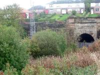 Looking east towards Port Glasgow, this shows the disused second Cartsburn tunnel. The trackbed here has been obliterated and is now occupied by Whinhill station.<br><br>[Graham Morgan 25/10/2006]