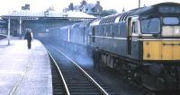 D5362 with class 25s in the old Port Road bays (now infilled for car parking) at the north end of Dumfries station in 1968.<br><br>[John McIntyre //1968]