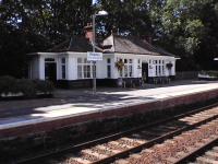 The northbound platform wooden building at Pitlochry in September 2006.<br><br>[Brian Forbes /09/2006]