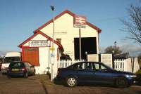 Former goods shed at Stonehaven, now Station Motors, seen here in November 2006.<br><br>[John Furnevel 07/11/2006]