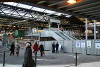 Progress on the installation of the stairway and escalators that will link the western concourse with the cross-station walkway and the modernised Waverley Steps. Position on 6 December 2006. <br><br>[John Furnevel 06/12/2006]