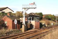 Site of the former Newtonhill station between Stonehaven and Aberdeen, closed to passengers in June 1956. View north in November 2006.<br><br>[John Furnevel 09/11/2006]