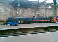 Class 91 91017 at Glasgow Central.<br><br>[Paul D Kerr /12/2005]