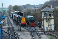 Embsay looking to Bolton Abbey in 2006. The paraphernalia of preserved railways.<br><br>[Ewan Crawford 14/11/2006]