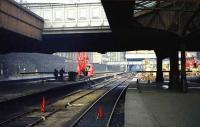 Looking along platforms 6 and 7 in Aberdeen as new construction work begins at the north end in late September 1973.<br><br>[John McIntyre /09/1973]