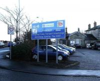 Sign outside Markinch station on 10 January 2006 announcing the construction of a new Integrated Public Transport Interchange. [See image 13048]<br><br>[John Furnevel 10/01/2006]