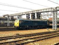 87101 heads south from Crewe station in August 1990.<br><br>[John McIntyre 25/08/1990]