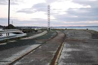 Track still on the old pier. Looking south at Cainryan.<br><br>[Ewan Crawford 17/10/2004]