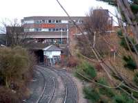 Looking south to Ashington Junction and signal box in March 2004.<br><br>[Ewan Crawford 20/03/2004]