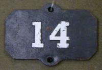 Caledonian Railways track ID sign, now believed to be milepost sign.<br><br>[Alistair MacKenzie 01/02/1980]