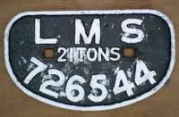 <b>LMS 21T</b> wagon plate from Darlington wagon 726544 at Arnott Young, Dalmuir for breaking.<br><br>[Alistair MacKenzie 01/10/1980]