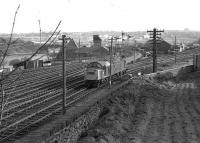 Class 40 coming off Ferryhill shed and heading for Aberdeen station on 21 April 1973.<br><br>[John McIntyre 21/04/1973]
