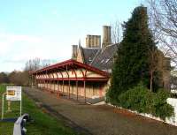 The beautifully restored station at Melrose in February 2007, looking along the trackbed towards Tweedbank, a mile and a half to the west.<br><br>[John Furnevel 11/02/2007]